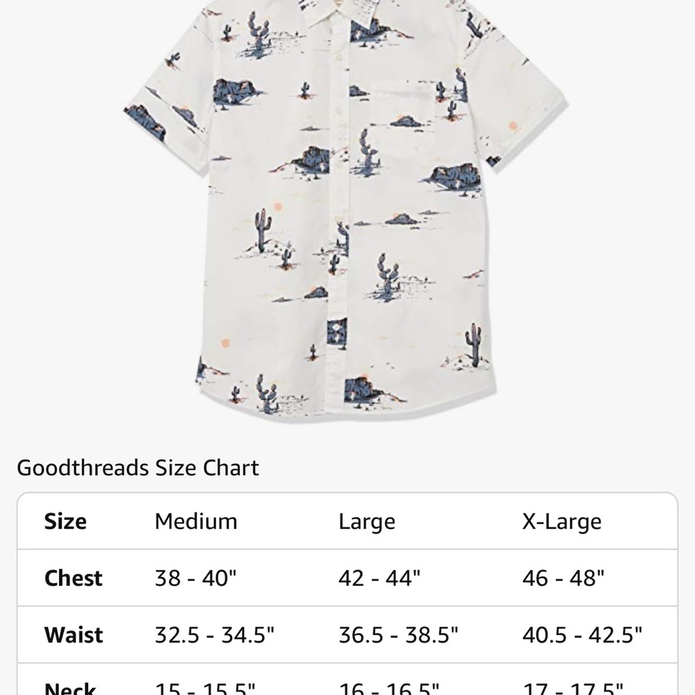 Goodthreads Desert Cactus Print Standard Fit Short Sleeve Shirt - Picture 6 of 10